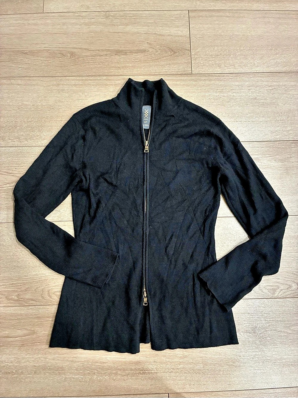 Rhone Women’s Porto Merino Blend Full Zip Sweater Black Size S